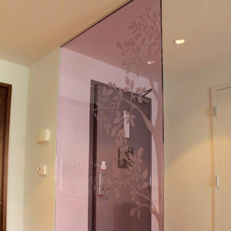 glass divider with window film design