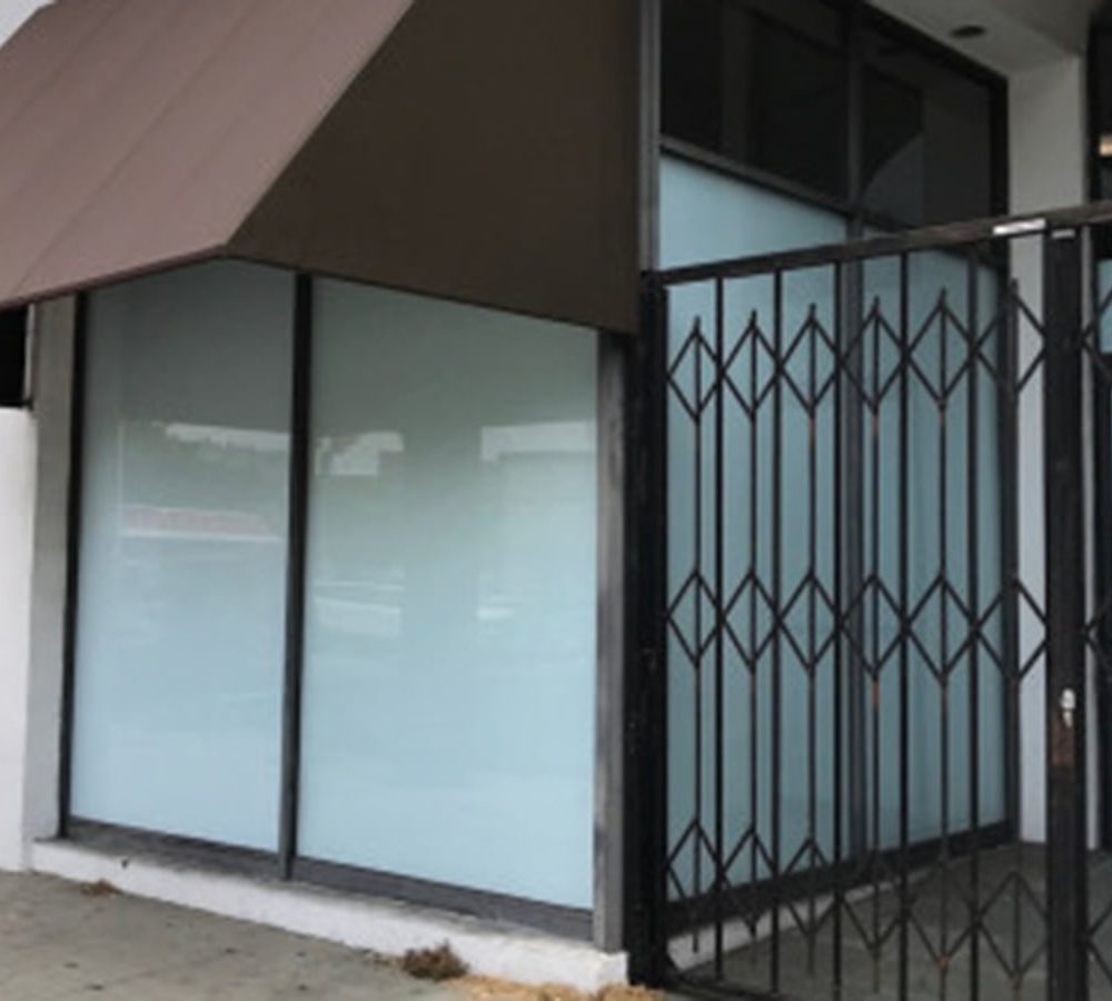 storefront with frosted window film